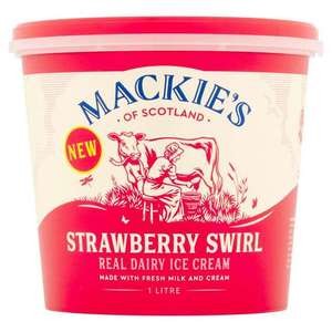Mackie's of Scotland Strawberry Swirl Real Dairy Ice Cream 1L / Luxury Traditional Dairy Ice Cream 1L / Honeycomb 1L - £2 @ Sainsbury's