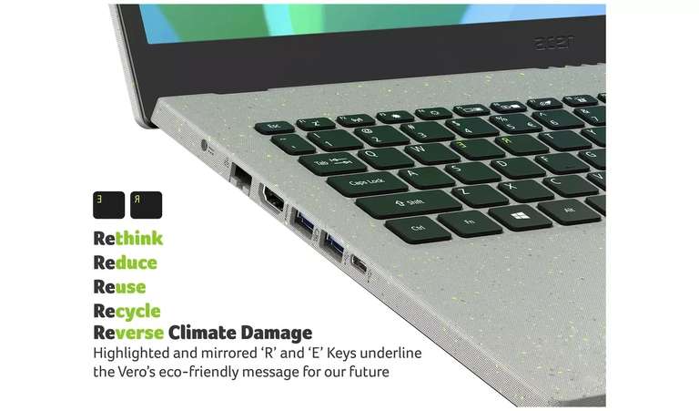 Acer Aspire Vero Laptop (15.6", 400nits, 100% sRGB, FHD, IPS, Core i5-1235U, 16GB/512GB, 1.76kg, Win11) - £499.99 + Free Collection @ Argos