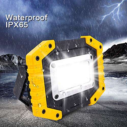 Trongle LED Rechargeable Work Lights, 30W Floodlight Battery Security Light with 3 Modes Outdoor COB Floodlight Camping - £11.99 @ Amazon