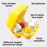 TOMY Toomies Hide and Squeak Eggs Baby Toy - Baby Box of Big Eggs with 3 Squeak Chicks & 3 Rattle Chicks