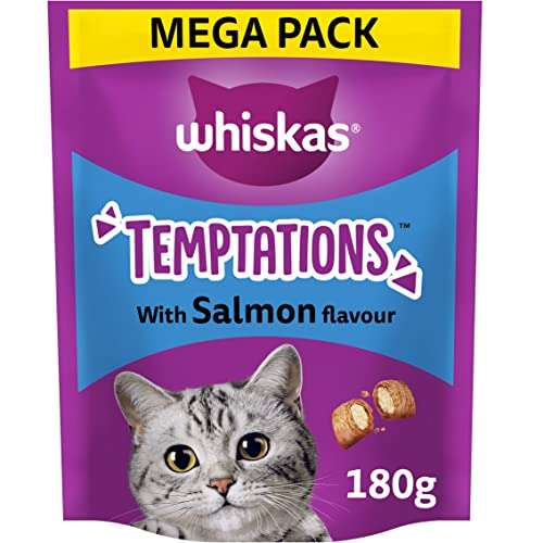 WHISKAS Temptations Salmon Flavour Filling, 4 x 180 g For £6.79 @ Amazon