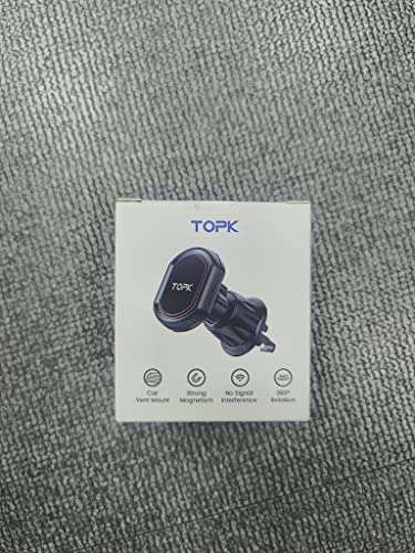 TOPK Car Phone Holder, Magnetic Phone Car Mount, Phone Holder for Cars Air Vent, Upgrade Hook Clip, Prime price sold by TOPK direct FBA