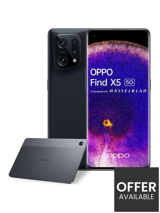 OPPO Find X5 5G Smartphone 256GB Black / White , Snapdragon 888 + Claim OPPO Pad Air - £449 @ Very