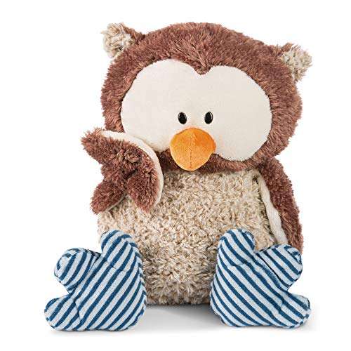 Nici 46093 Cuddly Toy Owl Oscar with turnable Head 50cm, Brown/Blue