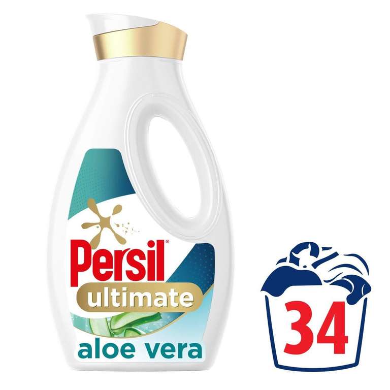 Persil Ultimate Laundry Washing Liquid Detergent Non Bio Aloe Vera 34 Washes
