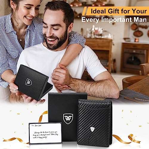 WONSEFOO Wallets Mens Slim RFID Blocking Carbon Fiber Leather Wallet £5.96 with voucher @ Dispatches Amazon Sold by GEERUO TRADING CO., LTD