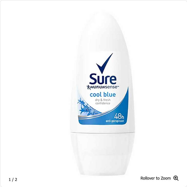 Sure Cool Blue Roll On Deodorant 50ml - 85p + Free Click & Collect @ Wilko
