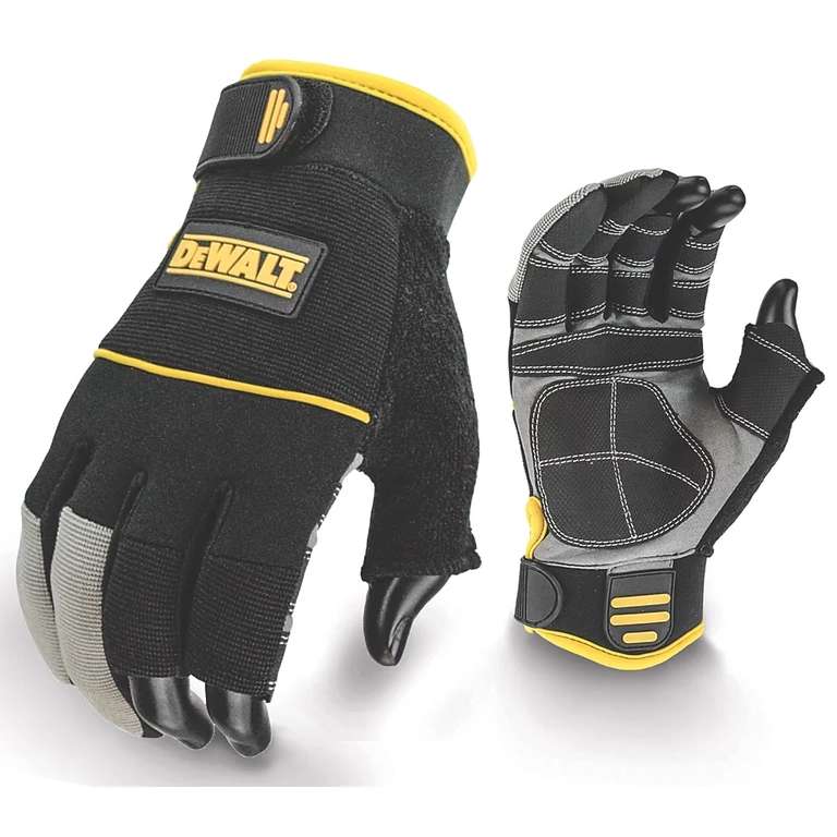 DeWalt DPG24L 3-Finger Framers Gloves Black / Yellow Large £8 free collection @ Screwfix