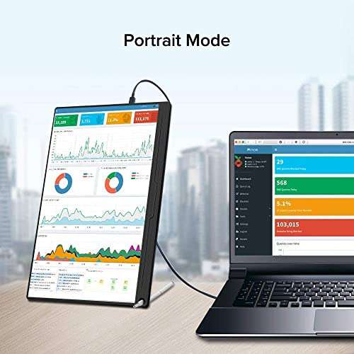 UPERFECT 15.6 Inch Portable Monitor with Standard HDMI, Type-C, 1920x1080 FHD, IPS Screen, USB-C Monitor Support VESA W/voucher