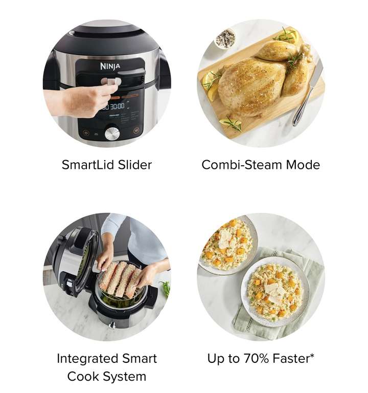 Ninja Foodi MAX 15-in-1 SmartLid Multi-Cooker with Smart Cook System 7.5L OL750UK w/code