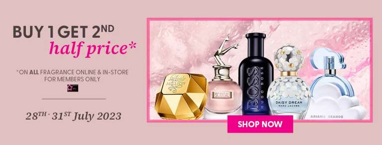 Buy 1 Get 1 Half Price On Fragrances (Members Only) Online & Instore + Free Click & Collect