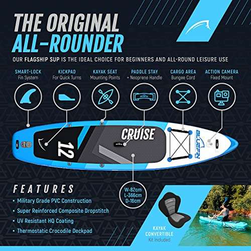 Bluefin Cruise SUP Inflatable Stand Up Paddle Board - with applied voucher