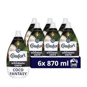 Comfort Ultimate Care Coco Fantasy Ultra-Concentrated Fabric Conditioner 6x870ml (348 washes) with voucher (£13.61/£10.81 with S&S)