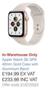 Apple Watch SE Gold 40mm gold £233.98 @ Costco instore