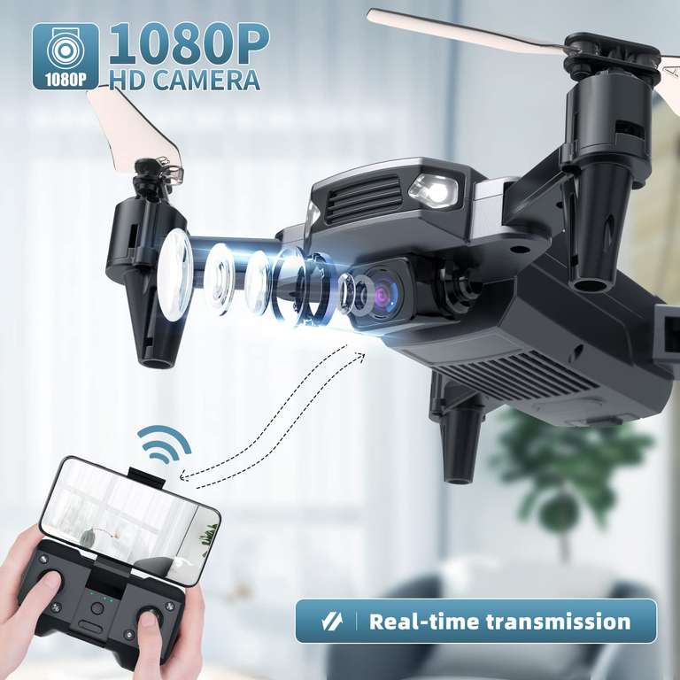 DEERC Drone with Camera 1080P HD FPV, D40 Foldable Mini Quadcopter - w/Voucher & Code, Sold By Holy Stone UK FBA