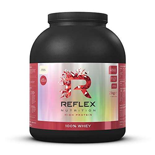 Reflex Nutrition 100% Whey Protein Powder - 2KG various flavours £33.95 or £30.56 Subscribe & Save at Amazon
