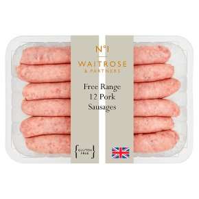 Waitrose No.1 Free Range 12 Pork Sausages 800g - £4.70 at Waitrose