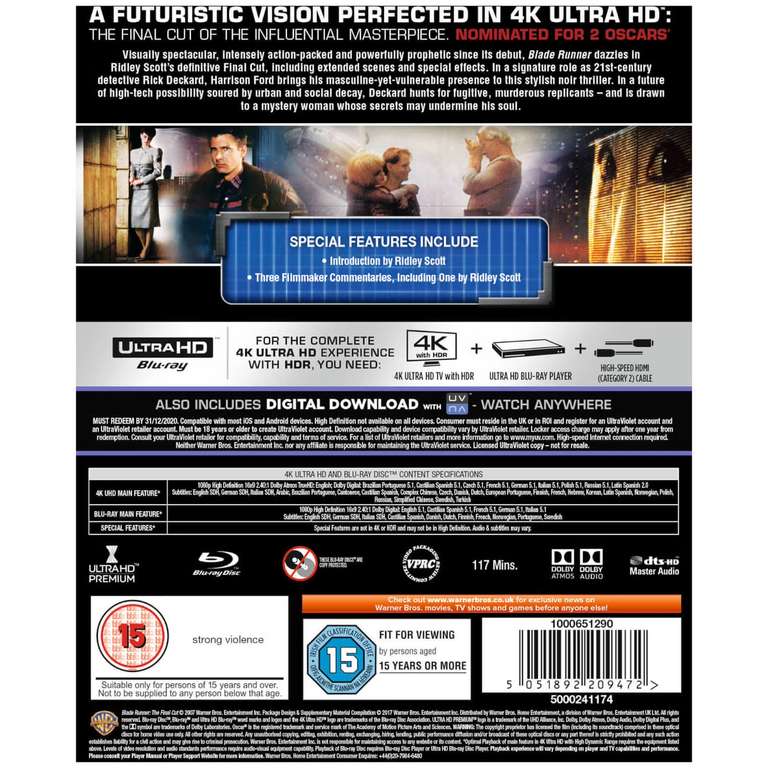 Blade Runner: The Final Cut - 4K Ultra HD + Blu-Ray w/code free C&C