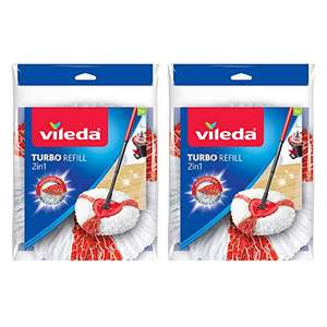 Vileda Turbo 2-In-1 Microfibre Mop Head Replacement for Vileda Clean Turbo Spin Mops, Pack of 2 Refills £8.99 @ Amazon