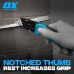 OX TOOLSPro Heavy Duty Fixed Blade Folding Knife, Blue / Black