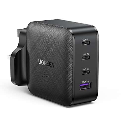 UGREEN 65W USB C Charger Plug 4-Port GaN Type C Fast Charging Wall Power Adapter - £33.99 Sold by Ugreen / Fulfilled by Amazon
