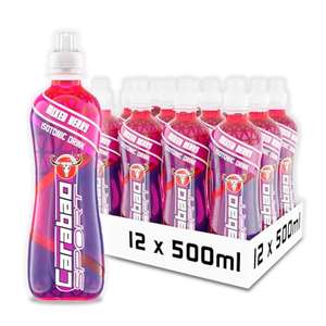 Carabao Sport Energy Drink Mixed Berry, 12 x 500ml (£7.84 S&S)
