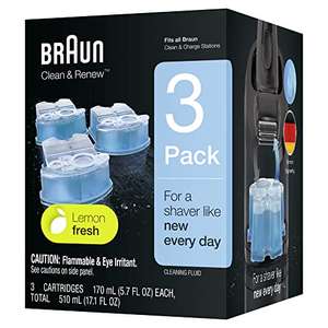 Braun Clean and Renew Electric Shaver Cleaning Cartridges - 3 Pack £8.99 / £8.54 S&S @ Amazon