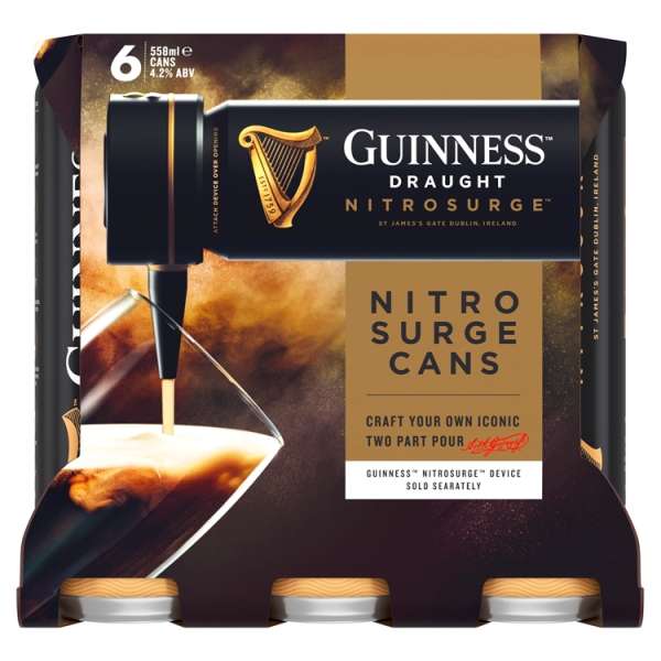 Two 6 packs of Guinness nitro surge tins - £20 instore @ Sainsbury’s, Holywood