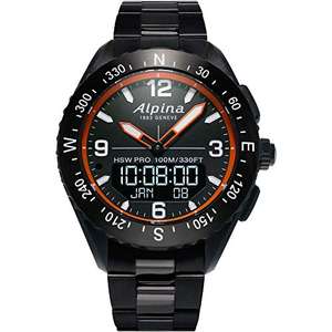 Alpina AL-283LBO5AQ6B 45mm AlpinerX Hybrid Smartwatch - Sapphire GMT Compass Pedometer Rotating Bezel Altimeter via Amazon US