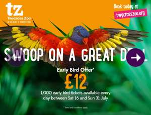 Twycross Zoo Tickets - £12pp (First 1,000 Tickets) - 16/07/2022 - 31/07/2022