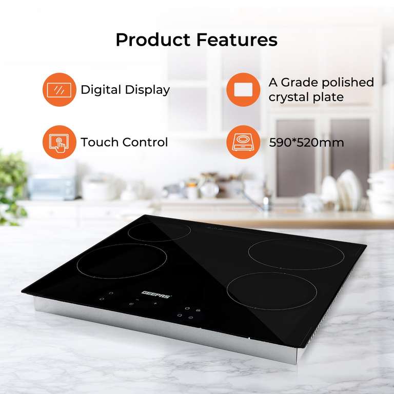 4-Burner Digital Built-In Infrared Induction Hob - 2 Year Warranty - With Code