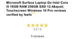 Microsoft Surface Laptop Go Intel Core i5 16GB RAM 256GB SSD 12.4” Touchscreen W10/11Pro & fingerprint reader