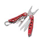 Amazon Basics 8-in-1 Stainless Steel Multitool Safety Lock with Nylon Sheath, Red