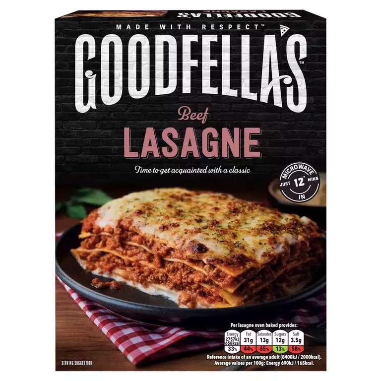 Goodfella's Beef Lasagne + £1.50 Cashback From Shopmium