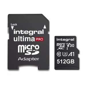 Integral 512GB UltimaPRO A2 V30 High Speed microSD Card (SDXC) UHS-I U3 + Adapter - 180MB/s / 5 Year Warranty
