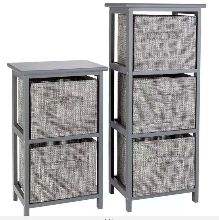 Argos Home 2 and 3 Drawer Bathroom Units - Grey - Free C&C (selected locations)