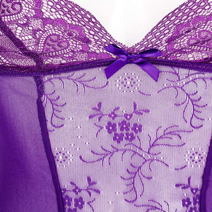 Purple Cut Out Chemise & G-String