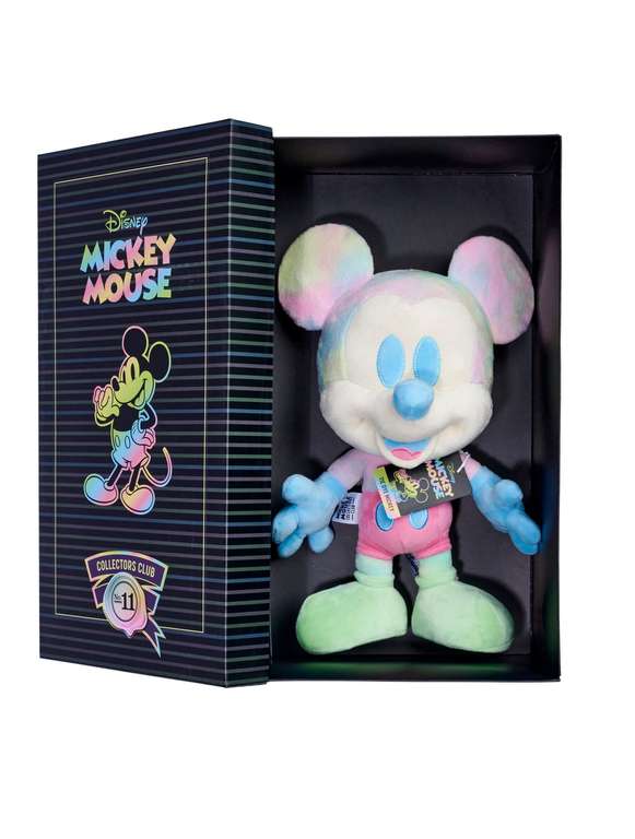 Disney Tie Dye Mickey Mouse soft plush toy. Ltd edition 35cm with gift box. Celebrating 100 years - Nov edition