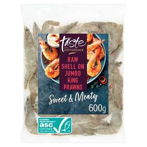 Sainsbury's Frozen Raw Shell on Jumbo King Prawns ASC, Taste the Difference 600g Nectar price (Equivalent to £10 Per kg)