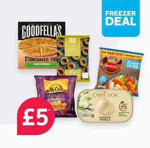 Freezer Deal - Goodfellas Garlic Bread / McCains Wedges / Onion Rings / Birds Eye 22 Chicken Dippers / Wall's Carte D'or 1L - £5 @ Nisa