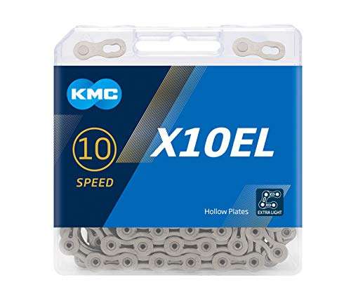 KMC X10el Bike Chain, Silver, 114 Link - Prime exclusive