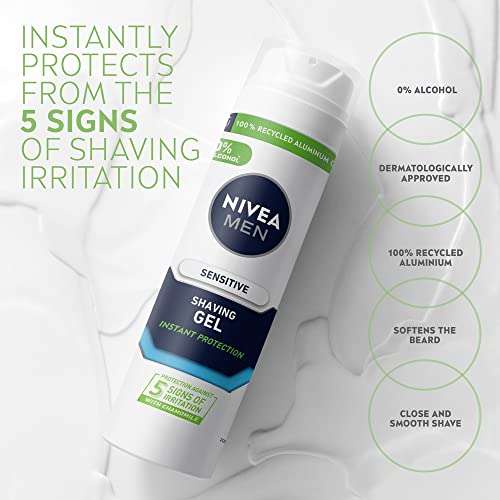 NIVEA Men Sensitive Shaving Gel Pack of 6 £10.20 / £9.18 Subscribe & Save + 10% voucher On 1st Subscribe and Save @ Amazon