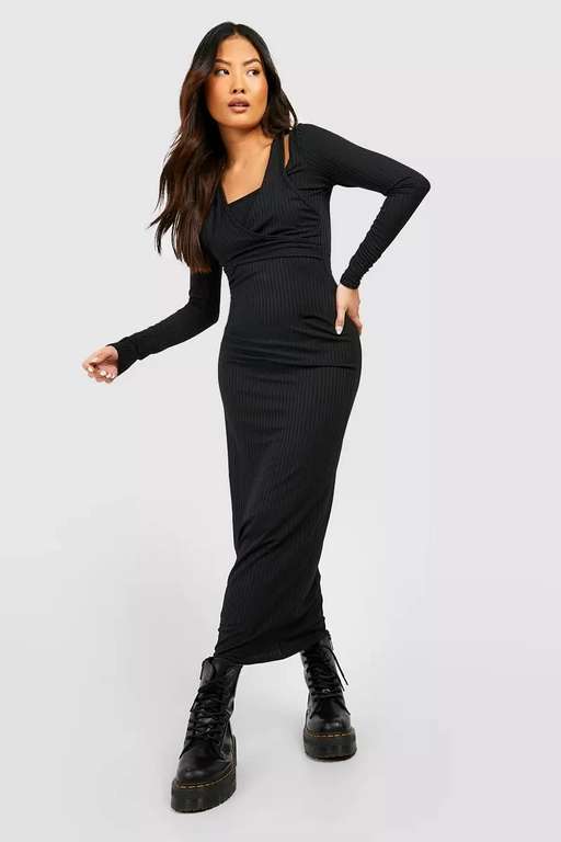 Jumbo Rib Cut Out Detail Maxi Dress - £7 + Free Delivery With Code - @ Debenhams sold by Boohoo