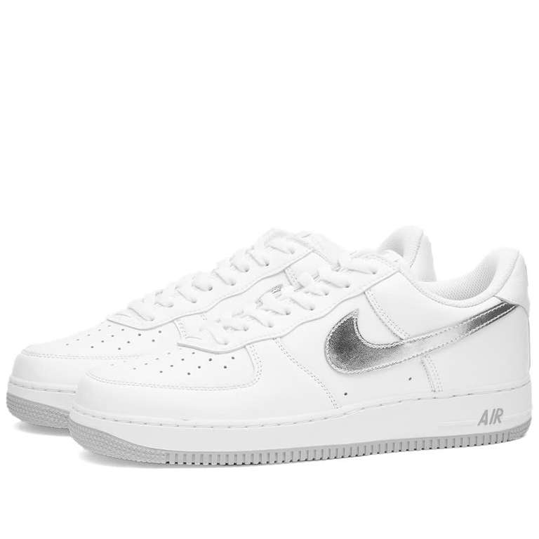 Nike Air Force 1 Low RetroWhite, Metallic Silver & Gold Trainers £68 + £6.99 Delivery @ End Clothing