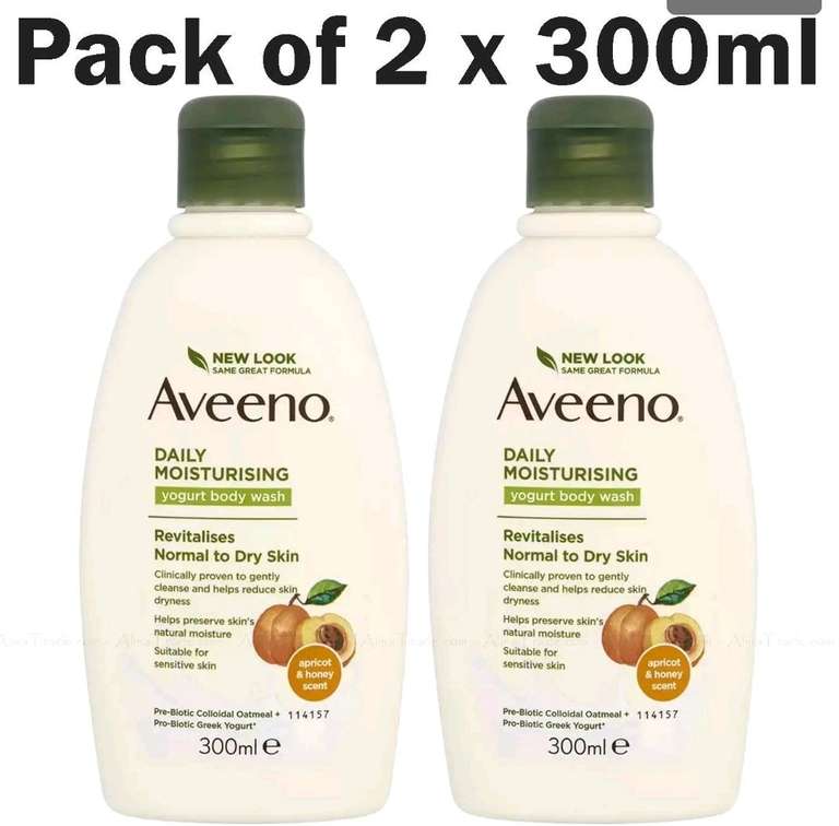 Aveeno Daily Moisturising Body Wash Apricot & Honey Sensitive Skin Pack 2 x 300ml £8.38 @ Costco
