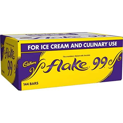 Cadbury Flake 99 Multipack Box, 144 Individual Chocolate Bars for Ice Cream and Culinary Use, 1.4 Kg (Packaging May Vary)
