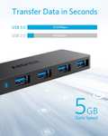 [Upgraded Version] Anker 4-Port USB 3.0 Ultra Slim Data Hub with 2 ft Extended Cable- Sold By Anker Direct FBA