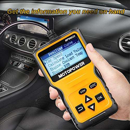 MOTOPOWER MP69033 OBD2 Scanner Car Engine Fault Code Reader Engine System Diagnostic Tools With Voucher By Motopower Direct FBA