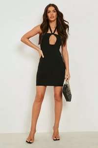 boohoo Slinky Cut Out Halterneck Mini Dress now £3. With Free Delivery Code @ Debenhams / Sold & delivered by boohoo