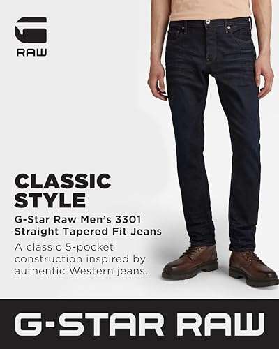 G-STAR RAW Men's 3301 Tapered Jeans, Size 33-32 at Amazon - £28.40 ...